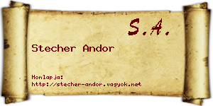 Stecher Andor névjegykártya
